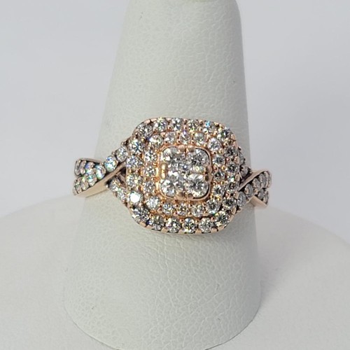 WOMEN'S 10K ROSE GOLD .63CTW DIAMOND CLUSTER RING (mee kp) (PDS033883) - 第 1/11 張圖片