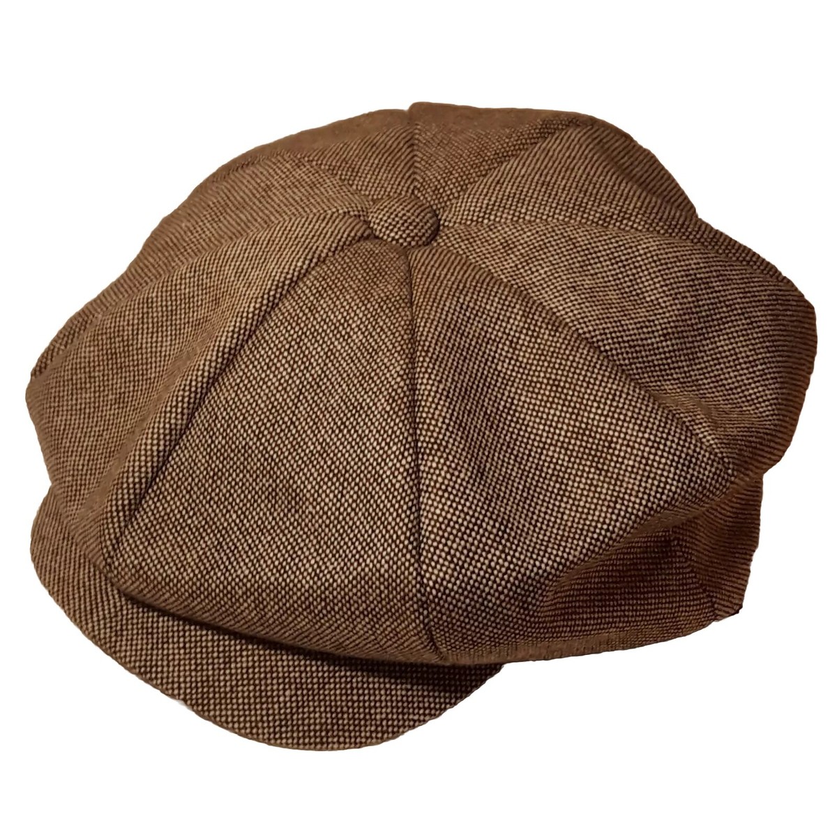 NWT Jaxon Hats Marl Tweed Wool Blend Beige Newsboy/Cabbie Cap Fits