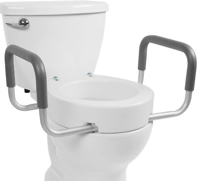 Essential Medical Supply Raised Elevated Toilet Seat Riser for Elongated Toilet