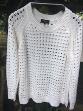 Damen Pullover Weiss Gelocht Gebraucht Bexleys Gr L