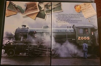 Dewars White Label Train Print Ad Vintage 1989 1x11 Great To Frame 