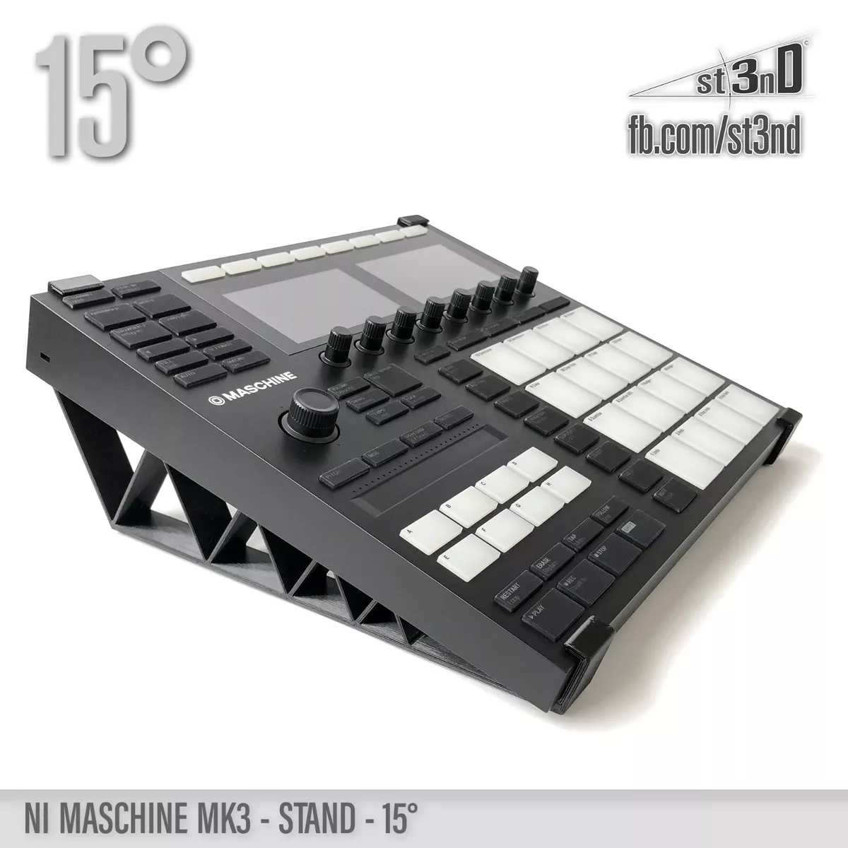 NI MASCHINE MK3 STAND - 15 degrees - 3D printed - 100% Buyer