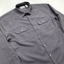 L.L. Bean Plaid Shirt Men's Size Large Seesucker Roll Tab 0 GR88