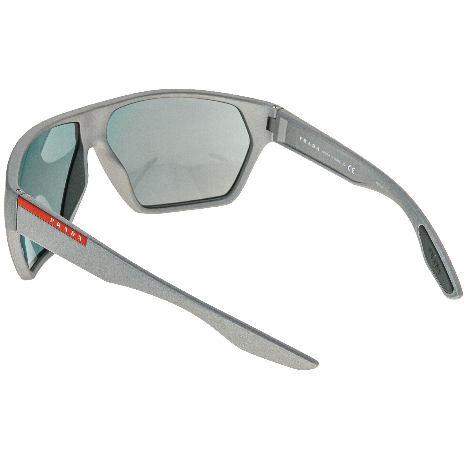PRADA LINEA ROSSA ACTIVE 08U Silver Red Mirrored Sport Sunglasses PS08US Wrap image 8