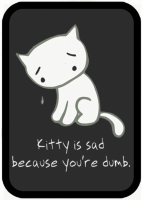 Große Golddose mit ''Kitty is Sad - Dumm'' Design 1230L