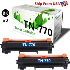 2PK TN770 TN-770 Black Toner Cartridge for HL-L2370DWXL MFC-L2750DWXL Printer