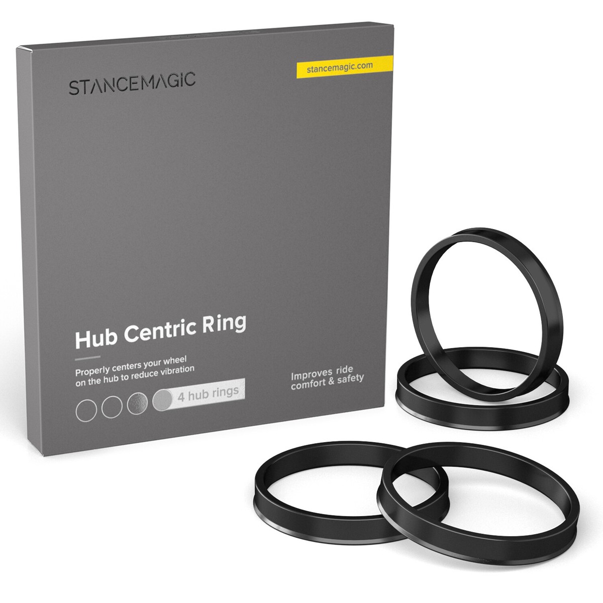 リング Complete BOX 4pc Hubrings | 70.3mm Car Hub to 74.1mm Wheel Bore | ID 70.3mm