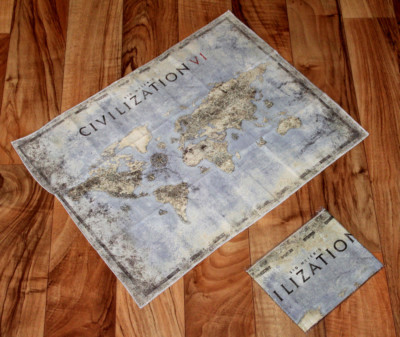 Sid Meier's Civilization VI Rare Cloth Map Fabric Poster 48x37cm