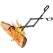 26 in Fireplace Tongs Heavy Duty Log Grabber Fire Pit Campfire Wood Stove