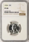1954 25c Proof Washington Quarter NGC PF68