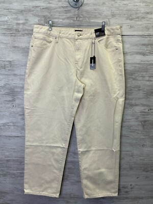 Express Boyfriend Jeans Womens 14 Cream Denim Cotton