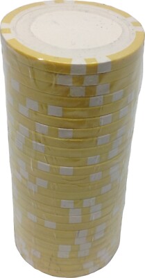 Poker Chips (25) S8 Yellow 11.5 g Clay Composite Custom Inlay