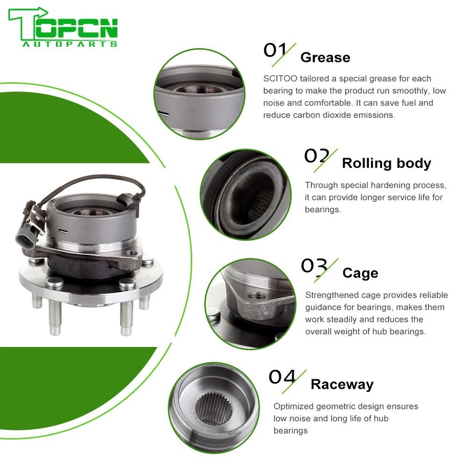 1X Front Wheel Hub Bearing FITS Chevrolet Cobalt 2005-2010 ABS Models 5 Lug HHR - Изображение 4 из 4