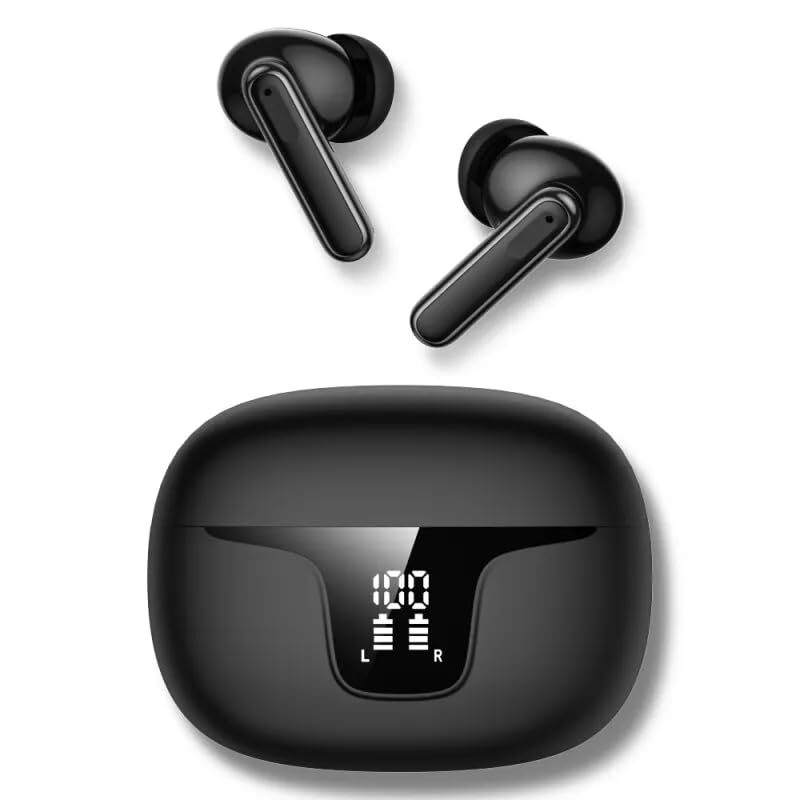 Active Noise Cancelling Bluetooth Earbuds with 4 Mic, 140H Playtime, ENC, IPX4