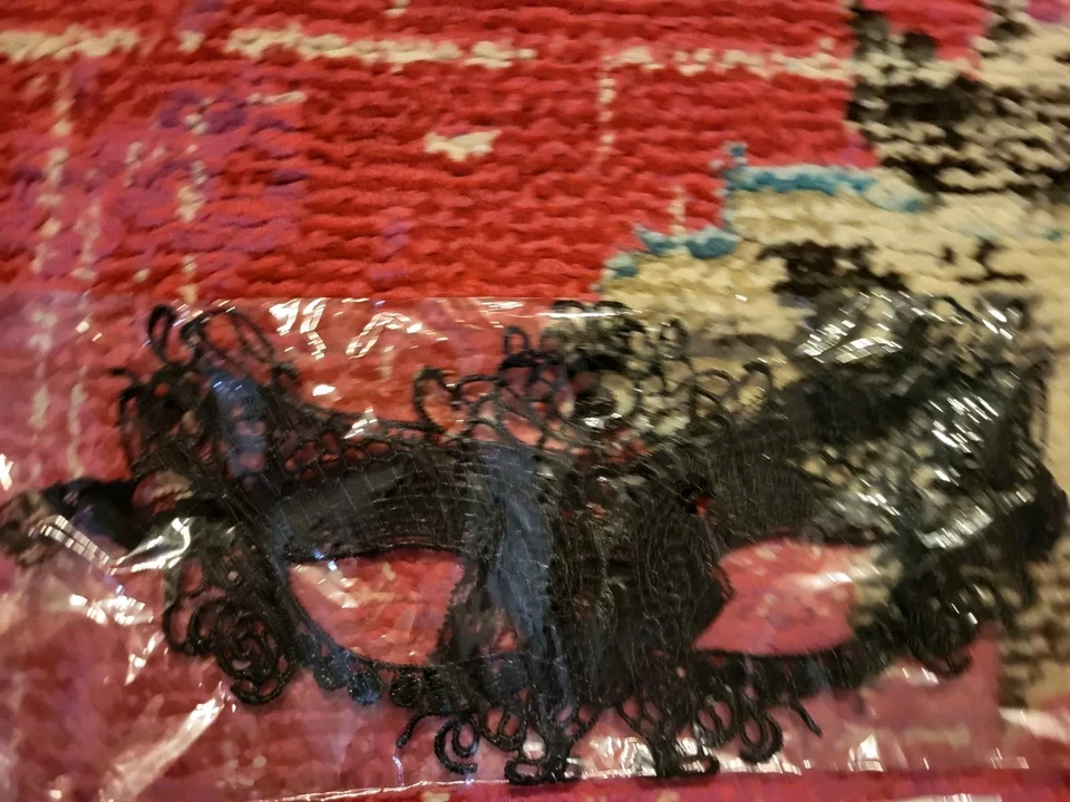 NEW Black lace choker earrings eye mask gloves masquerade vampire ball accessory - Image 3 of 4