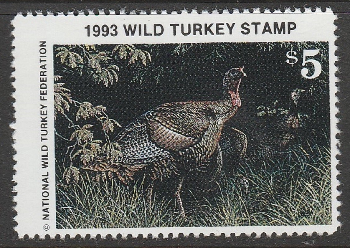 NWTF18 1993 National Wild Turkey Stamp EBAY LOW (ALL 1976-2018 in