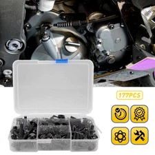 177pcs Set Fairing Bolts Screws Fastener Kit Black For Suzuki Yamaha Kawasaki
