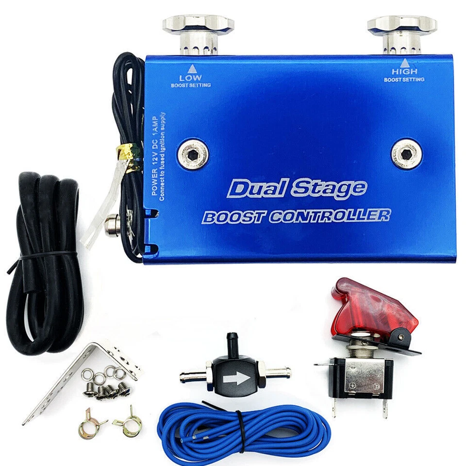 Smart  Adjustment Dual Stage Manual Boost Control Kit W/Switch 1-30PSI MBC Blue - Image 3 of 4