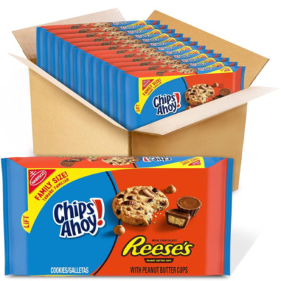 CHIPS AHOY! Cookies with Reese s Peanut Butter Cups, 14.25 Ounce (Pack of 12) 