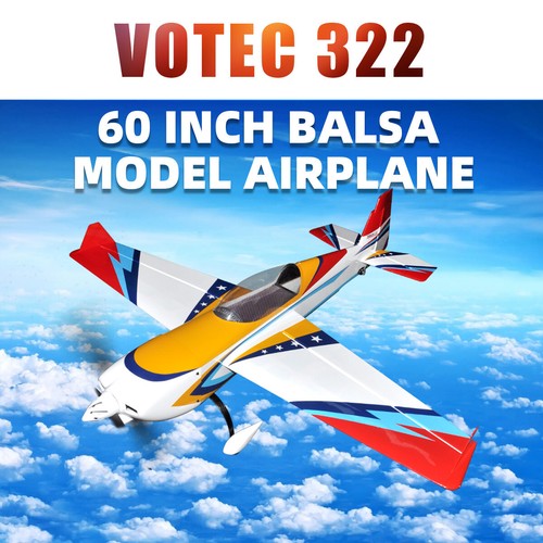 VOTEC322 70E 60in Wing Span 3D Acrobatico RC Aereo Elettrico ARF Balsa Legno - Foto 4 di 14