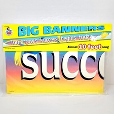 Vintage 1995 Frank Schaffer BIG BANNERS 10 Feet Long Success Graduation NEW