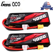 2X Gens Ace G-Tech 11.1V 60C 4000mAh 3S Lipo Battery XT60 For 1/8 1/10 RC Car US