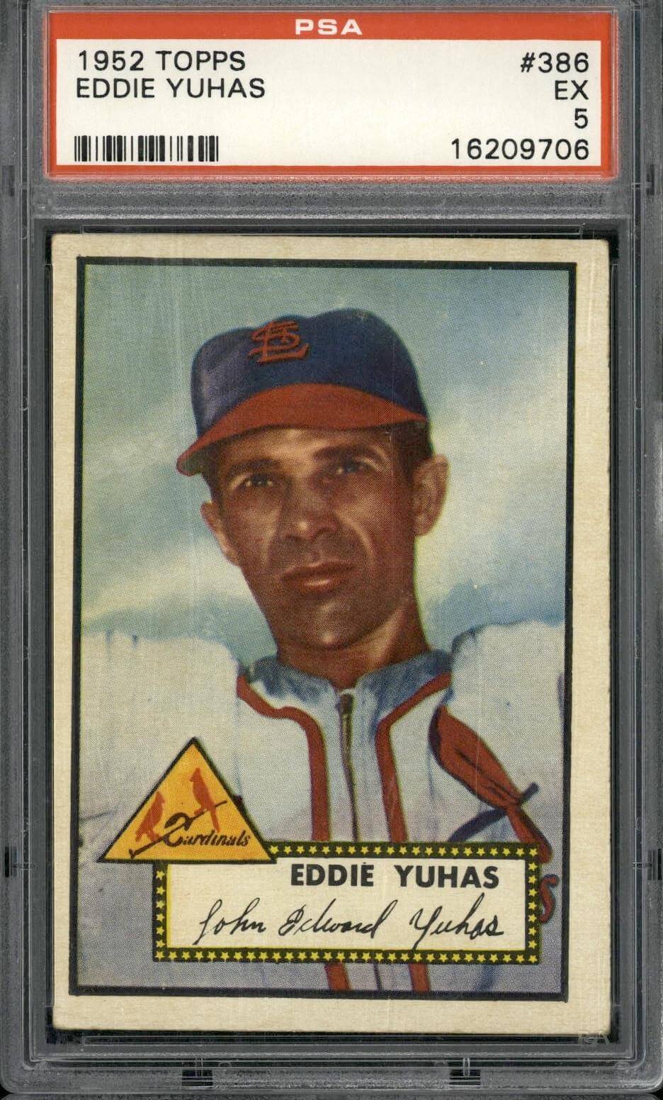 1952 Topps #386 Eddie Yuhas - PSA 5