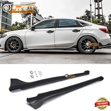 Gloss Black For 22-25 Honda Civic Sedan Hatchback RS Style Side Skirt Extension
