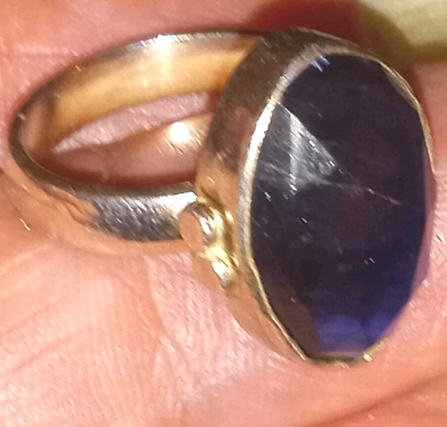 IOLITE 925 Solid Sterling Silver Ring Size 6 Face… - image 4