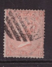QV 1865 4d Vermilion SG 93/94 plate 8 KB   (a117)