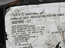 nVent/Raychem 10QTVR2-CT QTVR Self-Regulating Heating Cable 10W/Ft 200-277V /1ft