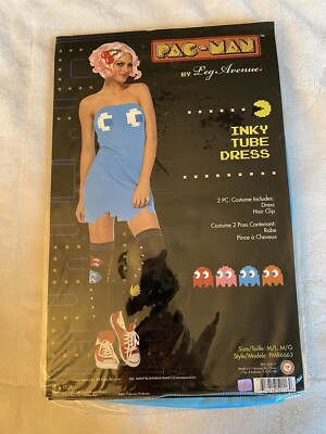 pac man skater dress Leg Avenue Pacman Inky Blue Tube Dress Costume Size Medium Large