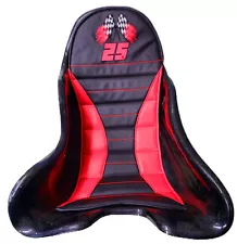 RACE KART FLAT KART SEAT PAD WITH YOUR RACE NUMBER SIZE LARGE RED/BLACK