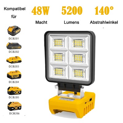 LED Taschenlampe Arbeitsleuchte für Dewalt 18V Akku DCB201 202 203 204 205 206