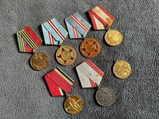 A group of Soviet military medals of the USSR: Victory, jubilee service awards