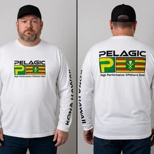 Pelagic Aquatek RARE Sold Out! Men’s Long sleeve XL Rasta Kona Hawaii-Offshore