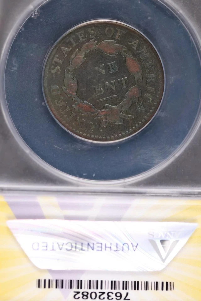 1819 N-6 Coronet Head Large Cent ANACS VG8 Details *DoubleJCoins* JL1100-397 - Image 3 of 4