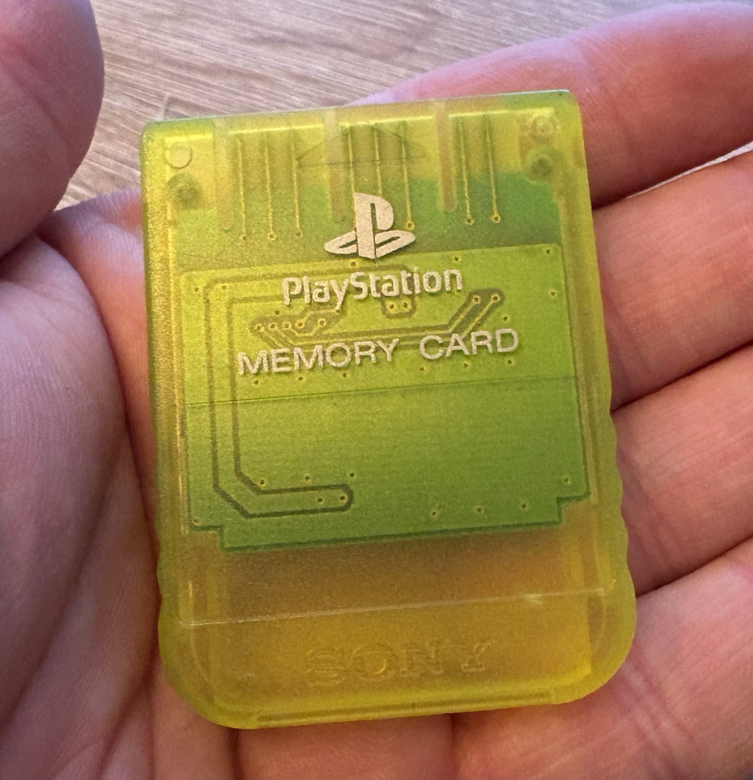 Carte Mémoire Sony Playstation 1 PS1 Memory Card officielle jaune translucide