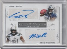 Corey Davis/Mike Williams 2017 Panini National Treasures Silver Dual Rc Auto /25
