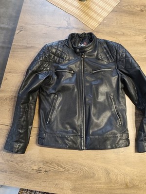 Lederjacke Biker Jacke Echt Leder schwarz Gr. S