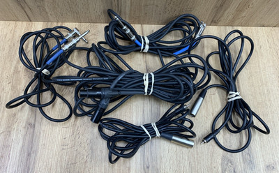 Live Wire Cable Lot (5) XLR 25ft Mic + Instrument + Interconnect Tested Working