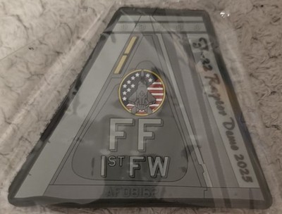 USAF 1st FW Langley FF AFB F22 Raptor 2025 Display Demo Team 3D PVC Tail Patch