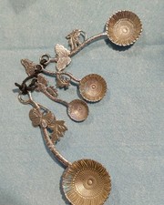 Silver Tone Sunflower Butterfly Measuring Spo...