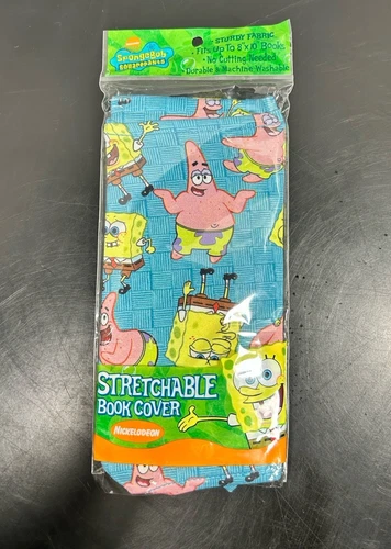 Sponge Bob Squarepants Stretchable Book Cover 2004 Nickelodeon Up To 8" X 10"