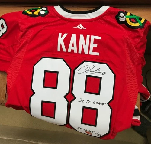 Autographed NUMBERED Patrick Kane Chicago Blackhawks Hockey Jersey  COA 21/25