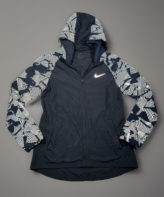 Nike Womens Small Essential Flash Reflective Running Jacket  Black AQ4743-010
