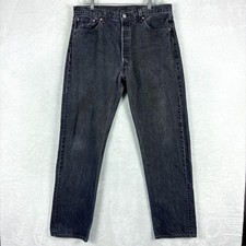 Vintage Levis 501 Jeans Mens 38x34 (36x34) Sulphur Black Slubby Made in USA 0660