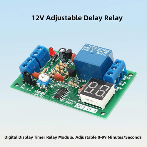 Adjustable 12V Relay Module with Digital Countdown Timer for Automation - Picture 3 of 14