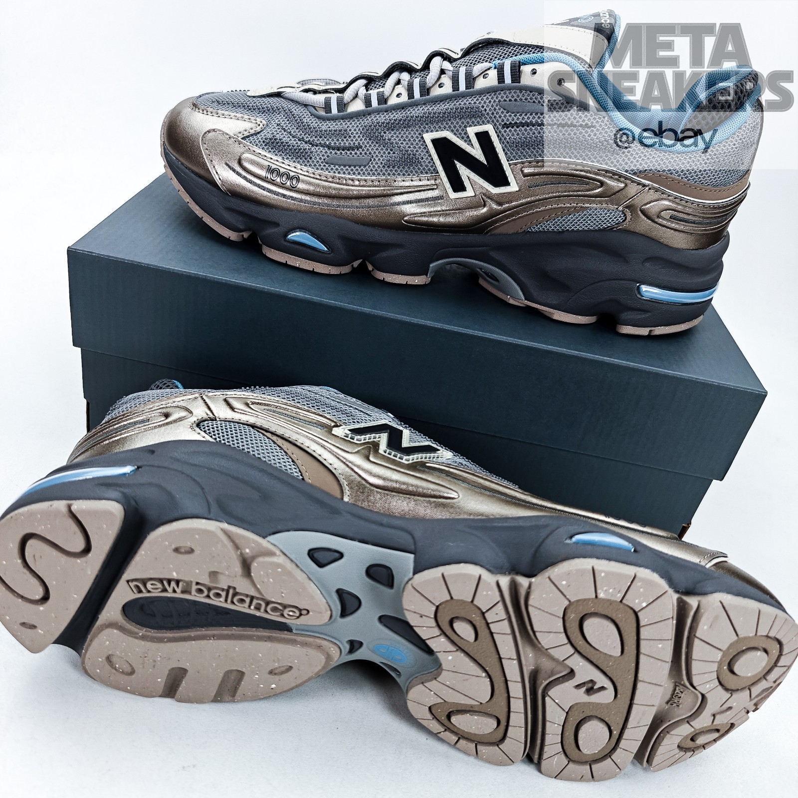 New Balance 1000 US 12 Men's Brown Grey Blue Metallic Retro Run NB   M1000DH New thumbnail 11