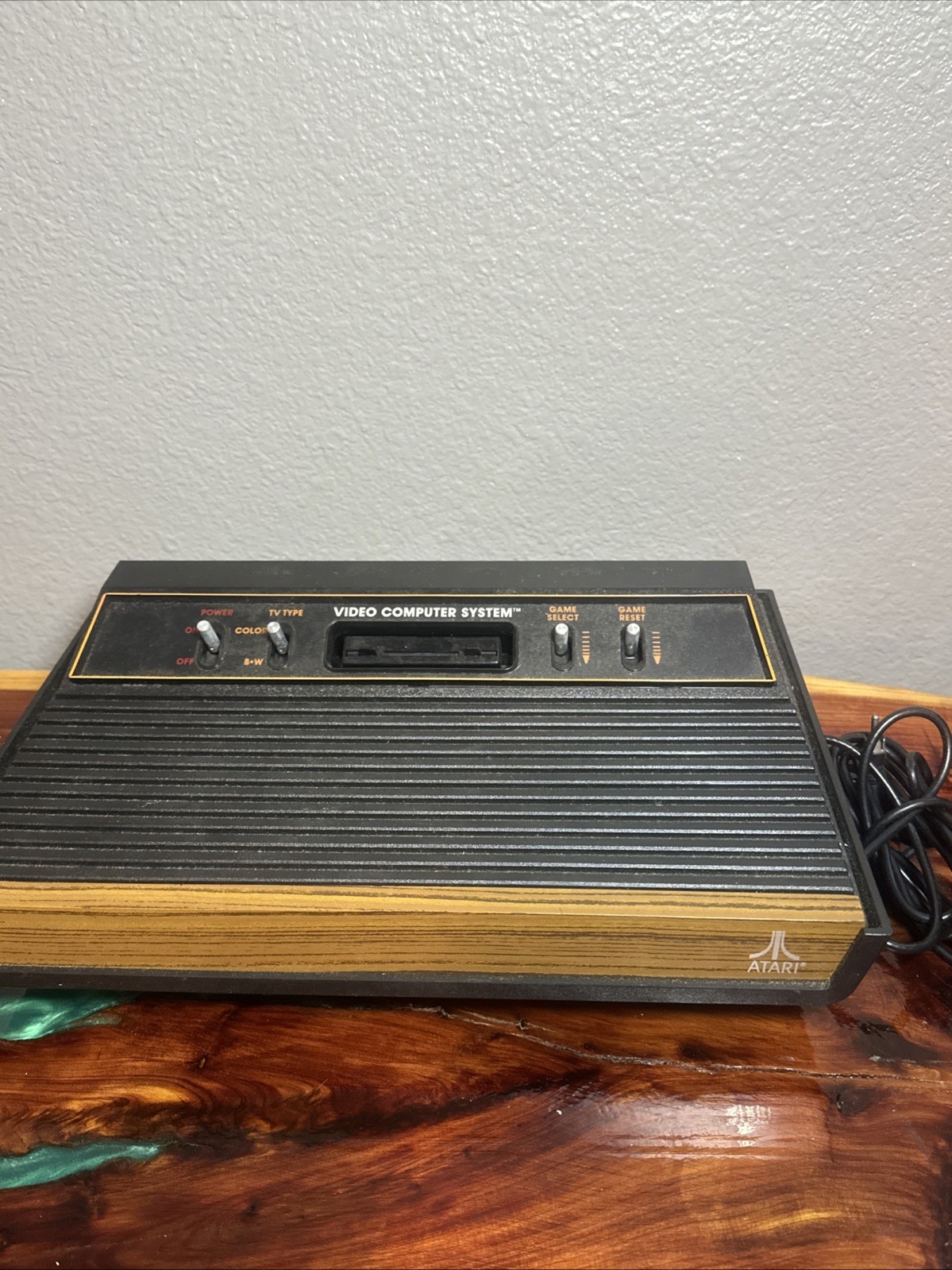 Atari 2600 CX-2600A Wood Grain 4 Switch Console Only No Power Cord / Controllers